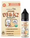 Legendairy Milk Organic Baby Vitamin D3 K2 Liquid Drops, 400 IE Baby Vitamin D dråber til spædbørn - D-vitamin til nyfødte, Tandlæger, og børn - Vegan, 90 Servere