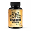 Shilajit 10,000mg, Irish Sea Moss 2000mg, Ashwagandha 3000mg, Tongkat Ali 30,000mg, Boron, Magnesium, PQQ & Mere; 60 kapsler - 30 dages forsyning med 124; Fulvic Acid Veg Kapsler; 124; Vegan 124; Gluten Free
