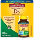 Nature Made Vitamin D-3 5000IE 220 Count Softgels