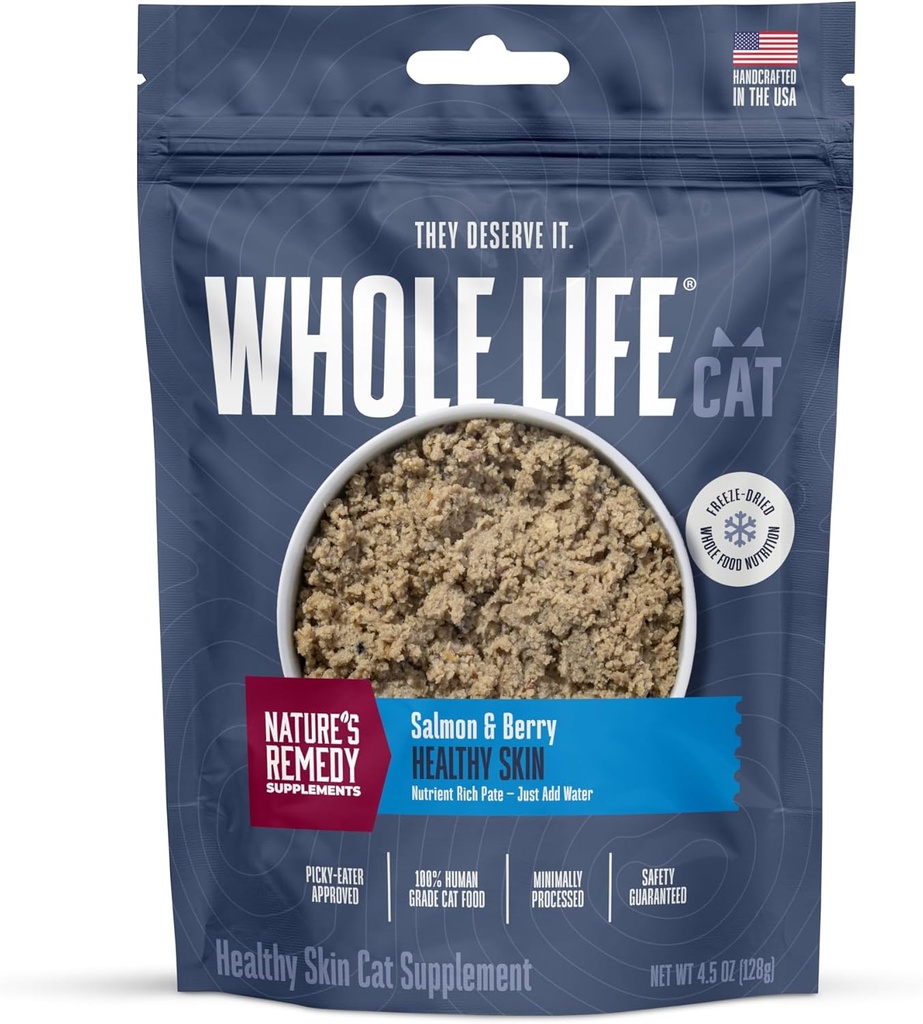 Hele livet Pet Sund Hud og Coat Kat Kosttilskud til Tør Hud, Allergi & Mave Relief, Kat Immun & fordøjelsesstøtte - Probiotika & Omega 3 for Katte, Kat Mad Tilføje Ins - 30 - Day Supply
