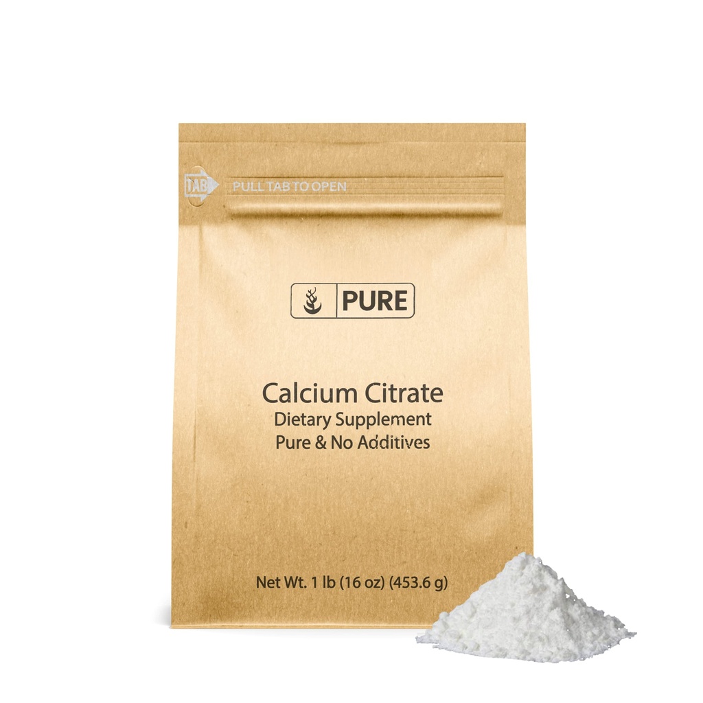 Pure Original Ingredients Calcium Citrate (1lb) Calcium Supplement, Ingen tilsætningsstoffer eller Fillers