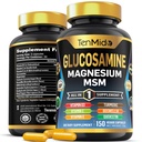Glucosamin MSM tillæg for mænd og kvinder - 11in1 Formel - Kombiner med Magnesium, gurkemeje, Boswellia, Quercetin, Burdock Root, og mere 124; Fælles & Mobility Support - 150 kapsler