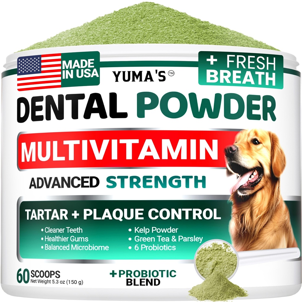 Avanceret hund tandpulver, ånde frisker med Multivitamin, hund tandrensning, dårlig ånde & tartar og Plaque Off Remover for hunde Probiotika lab co, Pet Oral Care - Vitaminer og kosttilskud