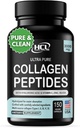HCL HERBAL KODE LABS Collagen Peptider Pulver med C-vitamin & hyaluronsyre - Rene kilder & Super High Absorption - Hydrolyseret Multi Type I, II, III, V, X - Skin hår supplement (kapsler)
