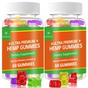 (2 Pack) Hamp Gummies, Fruity Edibles Gummy Advanced 100% Natural High Potency Hamp Seed Extract Gummies - 120 Gummies