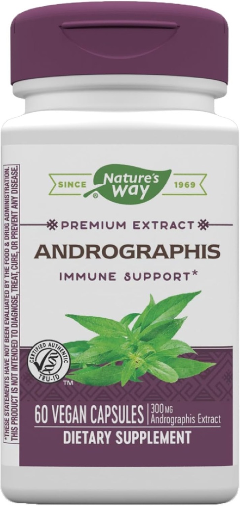 Nature's Way Premium Extract Andrographis, Immune Support*, 300 mg Andrographis Extract per serving, 60 Capsules