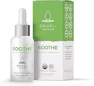 DropRx Sothe af Dr. Nicole Saphier - Økologisk gurkemeje & Ginger Root Liquid Extract, Understøtter fordøjelse & Wellness, Non- GMO, Vegan, Gluten- Free, Kosher, Made in USA (2 Fl Oz)