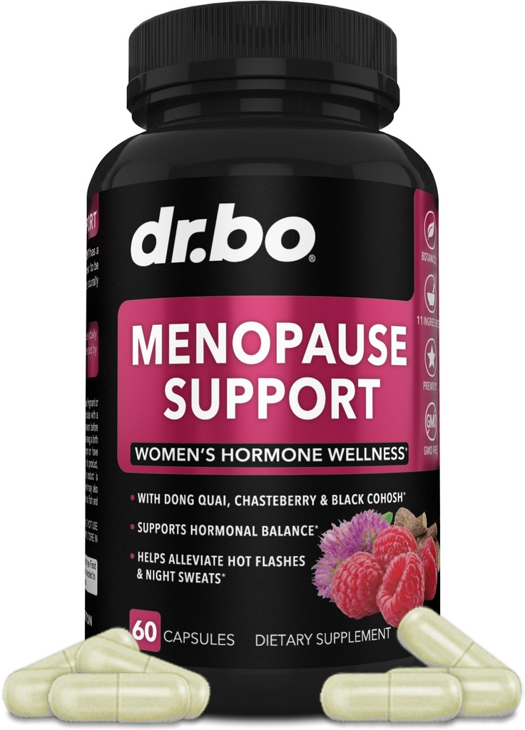 Menopause Kosttilskud til kvinder Support Pills - Natural Menopause Relief for Hot Flashes, Night Sweats & Mood Swings med Dong Quai, Chasteberry & Black Cohosh - Hormone Balance for Women Supplement