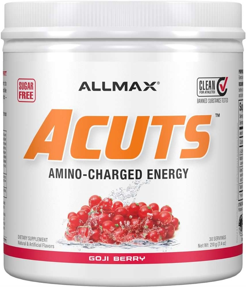 ALLMAX Nutrition AMINOCUTS (ACUTS), Amino-Charged Energy Drink med Taurine, L-Carnitin, Green Coffee Bean Extract, Goji Berry Martini, 30 Servere