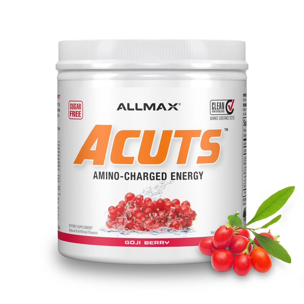 ALLMAX Nutrition AMINOCUTS (ACUTS), Amino-Charged Energy Drink med Taurine, L-Carnitin, Green Coffee Bean Extract, Goji Berry Martini, 30 Servere