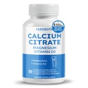 Calcium Citrate Magnesium Vitamin D3 - Støtte sunde knogler, nerve & muskler, Absorption - Made and Tested i USA