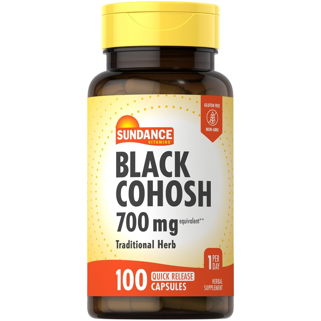 Sundance Black Cohosh 700mg • 124; 100 Quick Release kapsler • 124; Traditional Herb • 124; Non- GMO og Gluten Free Supplement