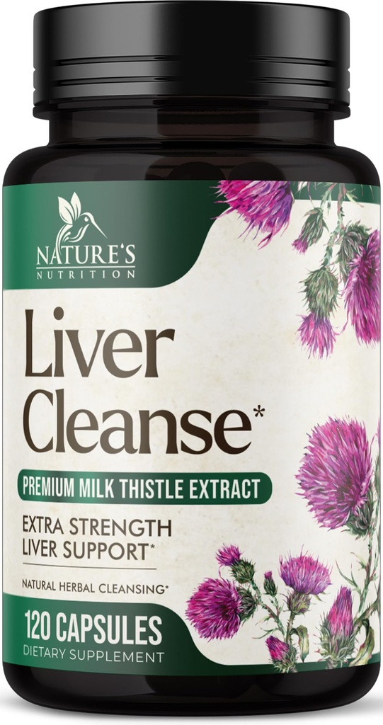 Leverrens Detox & reparation Formel - 20-in-1 Avanceret leverstøtte supplement med Silymarin Mælk Thistle, Mælkebøtte, Artiskok ekstrakt, gurkemeje, cholin, & Beetroot - 120 Veggie kapsler