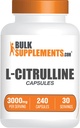 BulkSupplements.com L- Citrullin- kapsler - Citrullin- tillæg, L- Citrullin 3000mg Kapsler - Citrullin- piller, Gluten Free - 8 Kapsler pr servering, 240 Kapsler (pakning med 1)