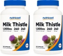 Nutricost Milk Thistle 1.000mg Tilsvarende, 240 Kapsler (2 Pack) - 250 mg af 4: 1 Extract - Vegan, Non- GMO og Gluten Free