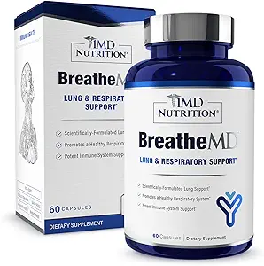 1MD Nutrition BreathemMD MSD 124; Lung and Respiratory Support MSD 124; fremmer et sundt immunsystem MSD 124; med Elderberry, Chrom, og NAC MSD 124; 60 Ct.