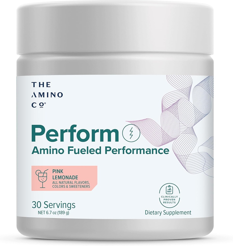 Amino CO - Udfør Pre- workout pulver med EAA, Stevia- sødet energistøtte til mænd og kvinder - Pink Lemonade (6.7 oz)