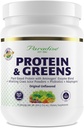 Paradise Urter ORAC Energy Protein & Green Powder, Antioxidant Power of 24 Servere af frugter & grøntsager i 1 Scoop + 20g Protein, Unflavored, 15 Servere
