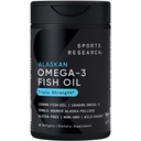 Sports Research Triple Strength Omega 3 Fish Oil 1250mg fra Wild Alaska Pollock - Burpless Fish Oil Supplement med Omega-3 EPA & DHA - bæredygtigt sømmet, ikke-GMO, Gluten Free - 30 Softgels