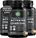 Kokos- aktiverede kulkapsler, 180 kulkapsler, Tandblegning, Hjælper Forstoppelse, Bloating, Mave Gas, Heartburn, Pure Coconut Derived Supplement (3)