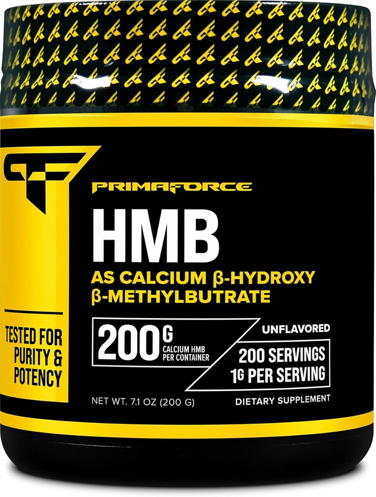 Primaforce HMB Supplement Powder (200g) (Unflavored) - Pure Calcium Beta- Hydroxy Beta- methylbutrat