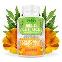 Parker Naturals Wild Salat Extract & California Poppy Seed Supplement, 2 Way Premium Strength Herbal Supplement for sund søvn & Relief Support, 120 Kapsler