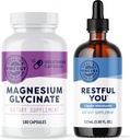 Vimergy Magnesium Glycinat (180 kapsler) & Vimergy Restainful You * Flydende Melatonin (115 ml) - Bundle