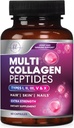 Multi collagen supplement 2400 mg - type I, II, III, V & X Multi collagen peptider til kvinder & mænd, hydrolyseret collagen kosttilskud, hår, hud, negle, og fælles supporttillæg, 60 kapsler