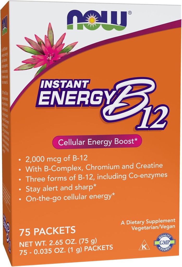 Now Supplements, Instant Energy B- 12 (2.000 mcg B- 12 per pakke), Cellular Energy Boost *, 75 Pakker