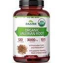 Zazzee USDA Organic Valerian Root 10: 1 Extract, 3000 mg Strength, 120 Vegan Capsules, 4 Måned Supply, Valeriana officinalis, 10X Potency, 100% Vegetar, All- Natural, Non- GMO, Made in The USA