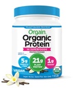 Orgain Organic Vegan Protein + 50 Superfoods Powder, Vanilla Bean - 21g Plant Based Protein, 8g Prebiotic Fiber, Ingen Lactose Ingredienser, Gluten Free, Ingen tilsat sukker, 1.12 LB (Packaging May Vary)