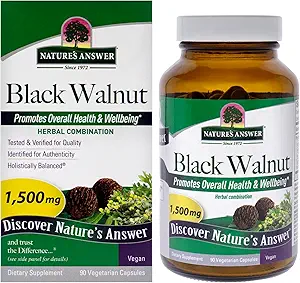 Naturens svar Black Walnut Complex Vegetar Kapsler Pulver, 90- Greve Black Walnut Budd124; Vegan Budd124; Non- GMO Black Walnut Wormwood Budd124; Natural Cleanser Budd124; Afgiftningsunderstøttelse