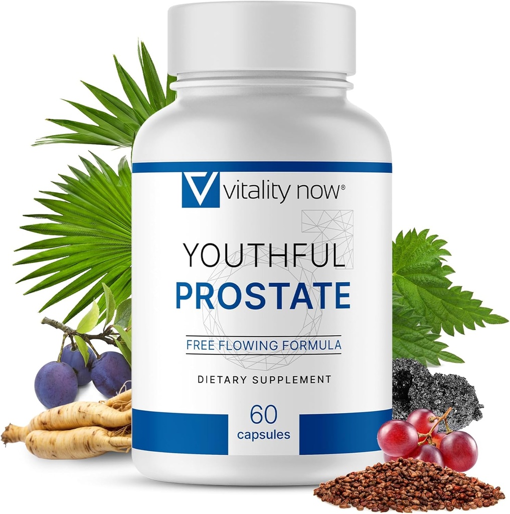 Youth Prostata - Saw Palmetto for mænd med Panax Ginseng, Antioxidant Protection, E-vitamin, Lycopene - Prostata Kosttilskud til mænd