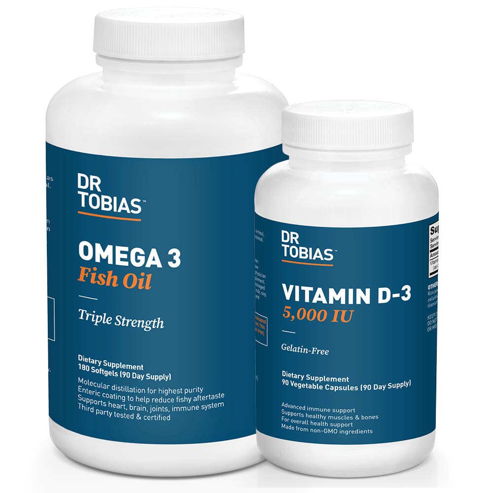 Dr. Tobias Omega 3 Fiskeolie og D-3-vitamin fremmer den samlede sundhed - 3 måneders forsyning