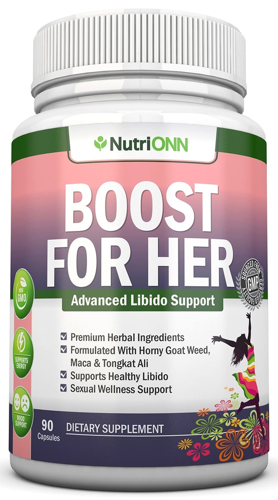 Boost for hendes Libido Booster For Kvinder - Aktiverer & Enhances Libido - Mood & Desire Boost - Non-GMO - All Natural Herbal Afrodisiac - Med Horny Geat Weed, Maca, Tongkat Ali & Tribulus - 90 Kapsler