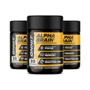 ONNIT Alpha Brain Nootrop Focus Kapsler, Nootropics Brain Support Supplement til hukommelse, mental Klarhed og kognitiv Support med L- Theanin, vitamin B6 og Huperzine A, 3- Pack (90 Tæl alt)