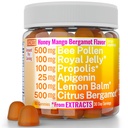 Bee Pollen Apigenin Citrus Bergamot Gummies w Organic Propolis Royal Jelly Honey Lemon Balm Extract, Supplement til mænd børn, Tincture Drops Powder Capsule Herb Kapsler Kosttilskud Alt, Pollan Polen