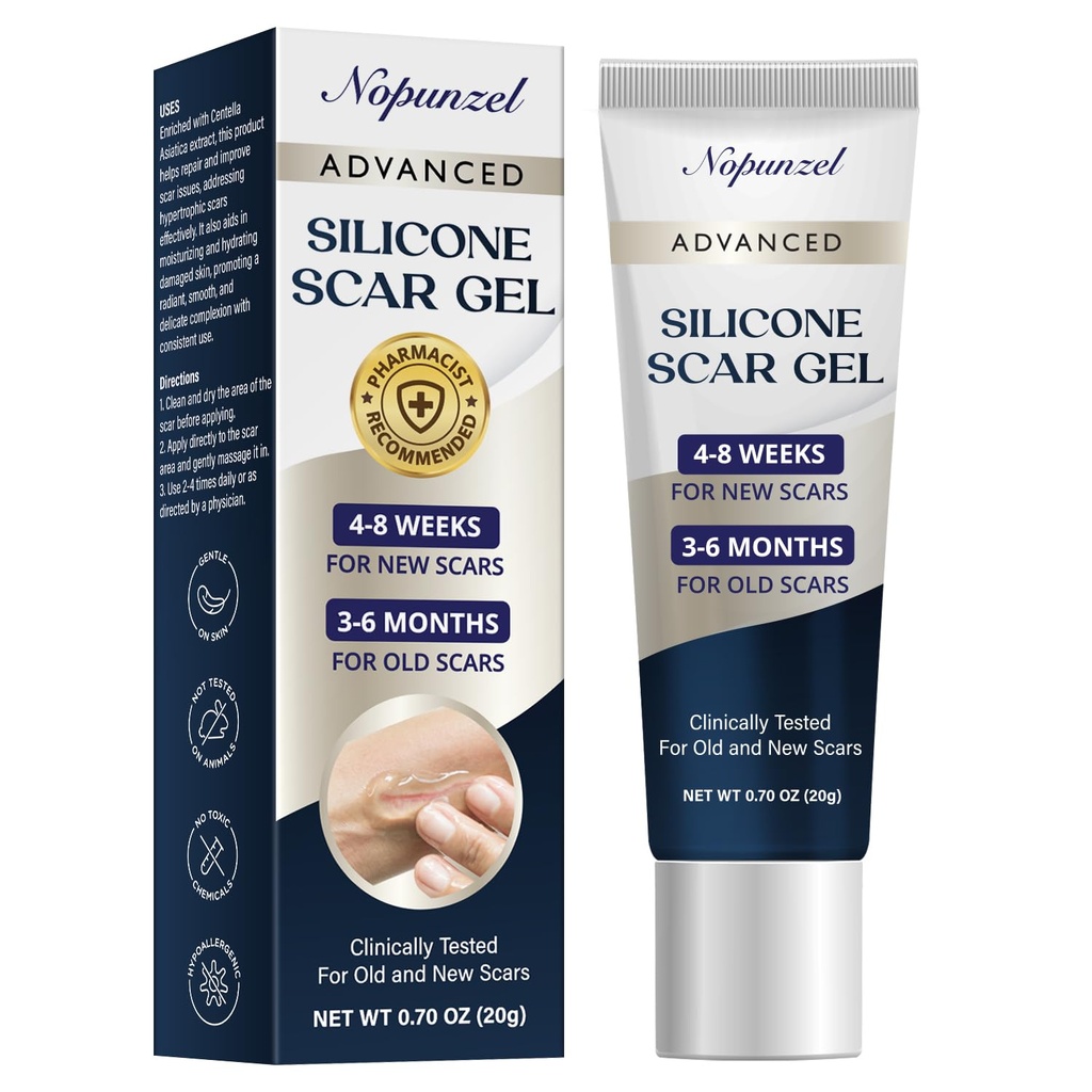 Silicone Scar Gel: Silicone Gel for Scars - Forbedre Scar Udseende for gamle og nye Scars - Medical Grade Silicone - Advanced Scar Gel - Scalds - Kirurgi - Skader - Stitches - Burns - 20g