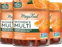 MegaFood Women 's Multi - Multivitamin til Women- Gummy Vitamin C, vitamin D, zink, vitamin B12 & Choline- immunforsvar & Bone Health- Vegetarian - Tangerine - 60 Gummies (30 Servere) 3 Pack