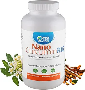 En Planet Nano Curcumin Plus 500 mg Veggie Kapsler (120 Servere), Nano Curcumin med Boswellia for høj Absorption, Understøtter fælles & immunforsvar, Non- GMO, Vegan, Gluten- Free