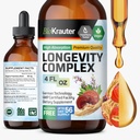 BIO KRAUTER Longevity Mushroom Supplement - Liquid Reishi Mushroom Complex med Geats Rue & Red Ginseng Root Extract - Vegansk tinktur - Alkohol & Sukker Free Drops 4 Fl.Oz.