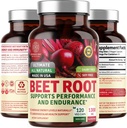 N1N Premium Organic Beet Root Capsules 1300mg 120 Veg Caps [Non-GMO & Gluten Free] Alle naturlige Beet Root Powder for Energy Support