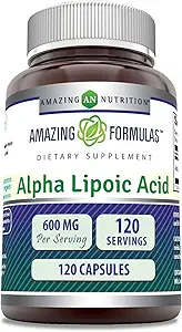 Amazing Formulas Alpha Lipoic Acid | 600 Mg Per Serving Supplement | Capsules | Non-GMO | Gluten Free | Made in USA (Unflavored)