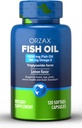 ORZAX Omega 3 Fish Oil 1200 mg - EPA DHA Omega 3 Supplement - fremmer hjerte, øje, fælles, nerve, immunforsvar, hjerne og blod sundhed - Burpless & Lemon Flavored - Non- GMO - 120 Softgels - 60 dages forsyning