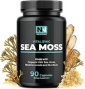 Irish Sea Moss Capsules | with Organic Irish Moss, 300mg Burdock Root & 500mg Bladderwrack Powder | 45-Day Supply | 1300mg Complex | Provides Iodine for Thyroid & Immune Support | 90 Veggie Pills
