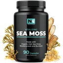 Irish Sea Moss Kapsler 124; med Organic Irish Moss, 300mg Burdock Root & 500mg Bladderwrack Pulver 124; 45- dag Supply 124; 1300mg Complex • 124; Giver jod til Thyroid & immunsupport.124; 90 Veggie Pills