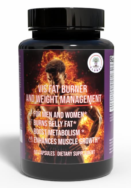 Vis Fat Burner vægttab supplement - Vægt Management Fat Burner til mænd og kvinder - øger stofskiftet, Burns Belly Fat Burner til kvinder, forbedrer muskel vækst - 60 kapsler