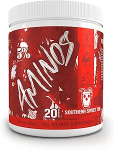 5% Nutrition Code Red Aminos BCAA & EAA Post Workout Recovery Powder 124; Fuld Spectrum Essential Aminosyrekompleks for mænd og kvinder (Southern Sweet Tea)