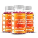 Vitamin Magnesium Gummies 600mg per servering - 60 Vegansk Gummies - Afslapning, Muskel, Bone & Energy Support - 3 Pack