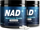 NAD + Supplement 1000mg - Nicotinamid Riboside (NR) og Resveratrol, Liposomal NAD af Pure Organic Ingredients for Women & Men Sund Aging, Brain og Cellular Energy, 80 kapsler (2Pcs)